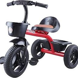 Toyzoy Turbo Mac Lite Trike|Tricycle with Cushioned Leather Seat for Kids|Boys|Girls Age Group 2+ Years (Red)-image-69