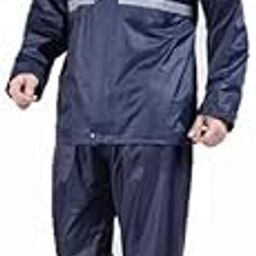 Rain Coat (Top and Bottom) (Buy 1 Size Bigger from Your Shirt Size) for Men Boy -Waterproof for Bike Scooty Raincoat for Men with Hood Set of Top and Bottom - With Bag (3Xl) Blue-image-88