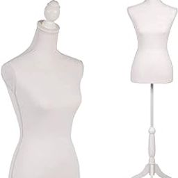 Loop Group Female Dress Form Wooden Base Mannequin Premium Store Display Dummy Mannequin Dummy Model Hanger Dress Kurti Display Stand (White)-image-26