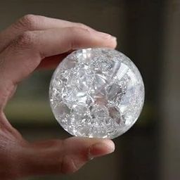 Indoor Water Fountains Glass Ball | Ice Cracked Crystal Glass Fountain Ball l | Indoor Water Fountain Spinning Crystal Feng Shui Glass Ball | Size-2 inches, (Pack of 1)-image-31
