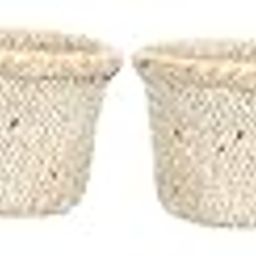 EXCEART 6 Pcs Woven Trash Can Clothes Hamper Storage Bins Baskets Woven Waste Bin Waste Basket Pantry Storage Baskets Wicker White Office Aquatic Plants Seaweed Desktop-image-13