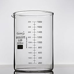 RAWAL'S 2000ml Borosilicate Glass Beaker - Heat Resistant, Precision Measured, Durable Lab & School and College Use-6
