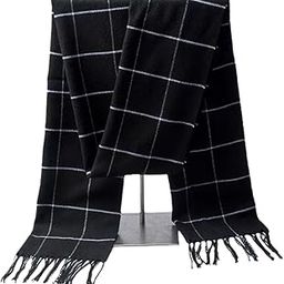 Fashions Black Large Check Cashmere Mufflers Cum Scarves Cum Stoles Woolen Men and Women Casual Scarf Soft And Warm-image-71