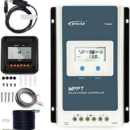 EPEVER 40A MPPT Solar Charge Controller 12V 24V Auto, 40 amp Negative Grounded Solar Charge Controller MPPT Max Input 100V, 520W/1040W for Lead-Acid, Lithium Batteries and Load Timer Setting-7