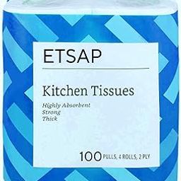 ETSAP (pack of 4)2 Ply Kitchen Tissue Rolls | 400 sheets| 100 Kitchen Towels X 4 Rolls | Soft And Highly Absorbent | Natural semi Virgin(pack of 4)-image-38