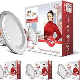 Murphy Polycarbonate Body 7W Coral LED Cool White Round Panel Conceal Down Light | Pack of 4 | Long-Lasting & Flicker-Free LED Light | Suited for 3 Inch Junction Box-image-16