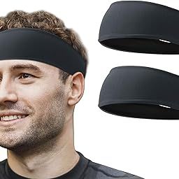 BISMAADH Sports Headbands for Men & Women | Fits All Head Sizes | Sweat Wicking Fabric to Keep Your Head Dry & Cool (Pack of 2)-image-74