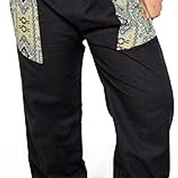 One Size Eco-Friendly Bohemian Harem Pants for Women's Cotton Hippie Boho Baggy Style Yoga Pajama Jogger Pant with Pockets | Fits Waist Size 28 to 38 Inches-image-74