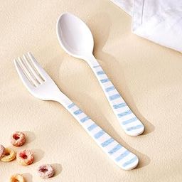 Home Centre Slate Kids 2Pcs Melamine Printed Spoon and Fork Set-image-43