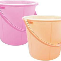 Wonder Plastic Prime Frosty Bucket Set, 2 Pc Bucket 6 Ltrs, Pink & Orange Color, Made in India-image-62