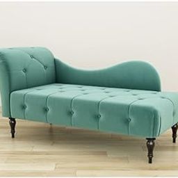 Wood Art India | Velvet Luxury Button Tuffted Chaise Lounge Couch for Your Loving Space Living Room, Office, Bedroom (SEA Green)-6