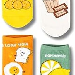 THELA GAADI Quirky Colourful Socks - 100% Combed Cotton Printed Funky Socks for Men & Women | Low Cut Ankle Length Socks | Odour Free, Breathable, Free Size | Pack of 4 Pairs-image-51