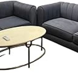 PURPLE SHADES Modern Velvet Sofa Set with Center Table – 3+2 Seater (Charcoal Grey)-image-4