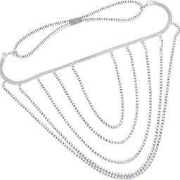 FASHIONS Silver Rhinestone Thigh Chain Boho Layered Crystal Beach Tassel Leg Chains Nightclub Body Jewellery For Women Girls-image-45