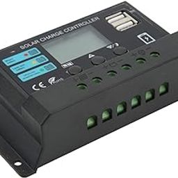 Ubersweet® Photovoltaic Charge Controller, Circuit Protection Solar Controller 12V 24V Less Interference LCD Display Excellent Chip for Lithium Battery (30A)-11