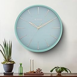 Titan Plastic Contemporary Peacock Green Wall Clock in A Matte Finish with A Textured Dial 32.5 X 32.5 Cm (Medium), Analog-4