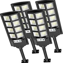 WYWNA Solar Street Lights Outdoor Waterproof, 6000K 20000LM LED Dusk to Dawn Solar Light, Solar Flood Lights with Motion Sensor and Remote Control, Solar Parking Lot Lights 4-Pack-11