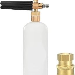 Fieldstar Plastic Adjustable Foam Cannon 1 Liter Bottle Snow Foam Lance, Brass Thread with 1/4" Quick Connector Foam Blaster for Pressure Gun (Compatible with JPT, STARQ, RESQTECH Pressure Washer)-picture-1