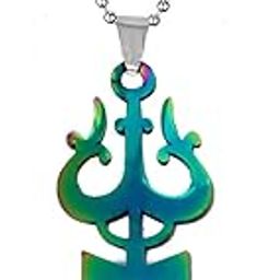 Religious Jewelry Lord Shiv Trishul Damaru Multicolor Stainless Steel Necklace Pendant for Men and Women-image-52
