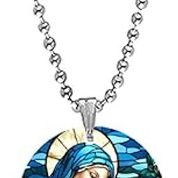 Lord Mother Mary Child Jesus Blue Christmas Gifiting Pendent for Men and Women-image-39