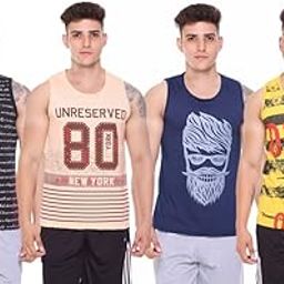 Sleeveless Vest for Men | Tank Top Sando | Workout Tshirts | Sports Vest | Running Tops | Gym Vest for Men | (Combo of 4)-image-79