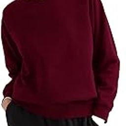 Solid Cottonblend Pullover Sweatshirt for Womens-image-36