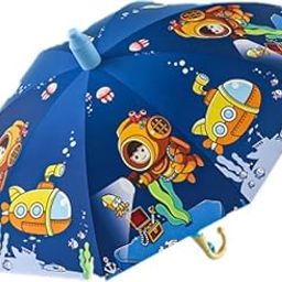 3D Cartoon Kids Umbrella – Clear and Transparent | Lightweight, 60 Inch & Pop-Up, Waterproof Rain Umbrella for Boys & Girls (Blue)-image-44