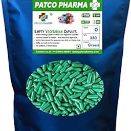 Patco Pharma - Size 0 Green Empty Vegetarian Pill Capsule - Non-GMO and Gluten Free | DIY Powder Filling (Pack of 250)-image-95