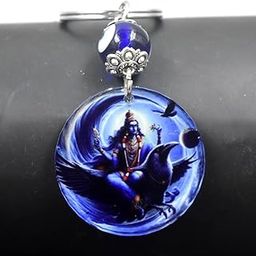 Bhagwan Shani Dev Evil Eye Charm Religious Keychain for Men and Women-image-82