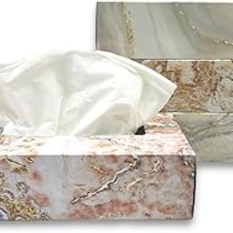 TRIACE Facial Tissue. Unique Marble Designs. Stylish & Durable Triace 2 Ply Tissue Box Set of 4. Soft Tissue Boxes with 100 Pulls, 200 Sheets of 20cm x 20cm size. TR233-picture-25