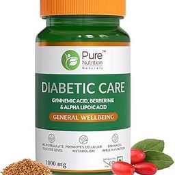 Pure Nutrition Diabetic Care Supplement - 60 Veg Capsules with Gymnemic Acid, Berberine, ALA, Jambu Beej, Karela & Fenugreek Extracts | Supports Blood Sugar Balance, Cellular Metabolism & Insulin Function-image-91