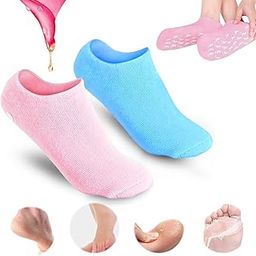OMANIAC Vowel's Enterprise Moisturizing Socks Multicolor Heel Gel Sock Rough Foot Care Treatment Soft Silicone Gel Lined Infused Lotion Spa Socks.-image-98