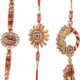 Jardosi Bhaiya Bhabhi Pair Set With Lord Ganesha Rakhi Combo Set Of Three Rakhi For Brother And Bhabhi For Brother And Sister-11