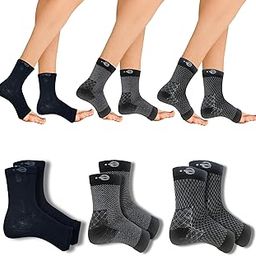 Ecosync Open Toe Bamboo Cotton Neuropathy Compression Socks - Combo Pack of 3 (Black + Inverted Black + Dot Black), Moisture-Wicking, Pain Relief, Seamless, Breathable, Eco-Friendly, Unisex-image-76
