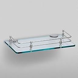 Shivam Steel Premium Clear Glass Shelf for Bathroom/Kitchen Shelf for Bathroom Accessories(12x6 Inches)-image-87