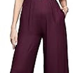 Women's Round Neck Flared Sleeve Floral Regular Jumpsuit with Pockets-image-2