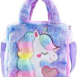 Unicorn Toddler Bag Princess Fur Crossbody Handbags Gift for Girls-image-16
