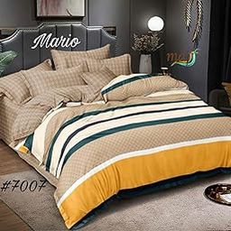 AASHIYANA SAJONA Soft Glace Cotton Duvet Cover II Razai Cover II Quilt Cover for Double Bed Size with Zipper (Dohars) 90x100 inch- Multicolor Printed (Design 615)-image-11