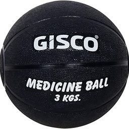 GISCO Superior Grip Rubber Medicine Ball (Black, 3 Kg) Unisex for Workout | Non-Slip Grip for Cross Training Exercise, Strong Core, Better Balance, Strength, Coordination-picture-23
