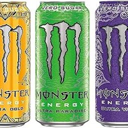Monsters Energy Drink Variety Pack, Ultra Gold, Ultra Paradise Zero Sugar, Ultra Violet Zero Sugar, 500 ml Cans, Pack of 3 (From USA)-4