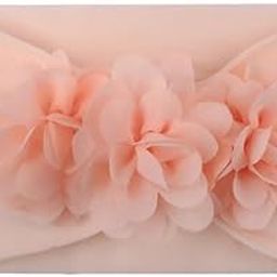 Shivashay Baby Headbands Nylon Strechable Soft Flower Bow Hairbands for Newborns, Infants, Toddlers and Kids 0-3 Years - (Meat Powder)-image-64
