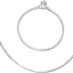 Thin plain Legchain/Anklet stylish thread snake payal silver plated for girls womens-46