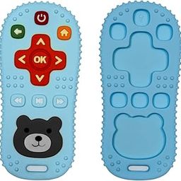 Truzo Soft Silicone Teether for Baby | Blue Color with Remote Control Design | Non Toxic Organic Food Grade Toy | Provides Pain Relief for Easy Teething | Ideal Gift for Toddlers 6-24 Months Old-0