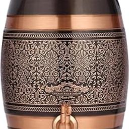 M MAGAMART Cookware Pure Copper Dispenser 5 litres Antique itching Barrel-image-18