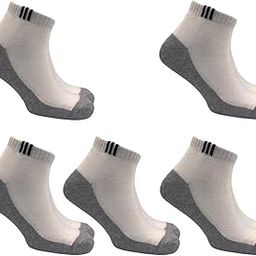 Trendy Socks for Men Women Grey White Color Ankle Length - Combo Pack Of 5 Pairs Free Size Sports Casual Solid Cotton Athletic Stretchable-picture-13