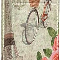Retro Paris Eiffel Tower Post Card Slim Minimalist Wallets Rfid Blocking Card Wallets PU Leather Front Pocket Wallets for Men and Women-16