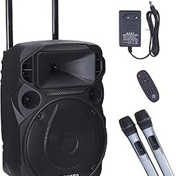 TAKARA T-6008 Portable Trolley 8 Inch Speaker Multimedia Bluetooth, Karaoke with Audio Recording, USB, Rechargeable Battery PA System with 2 Wireless Mic Outdoor Trolly Speakers-image-56