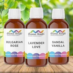 Aromakrafts Fragrance Oils for Soap Making & Candle Making - Bulgarian Rose, Lavender Love, Sandal Vanilla - Set of 3 (30ml each)-image-5