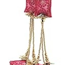 Women Handmade Heavy latkan for Lehenga Saree(Size - Long 2 PC) Rani Pink-image-44