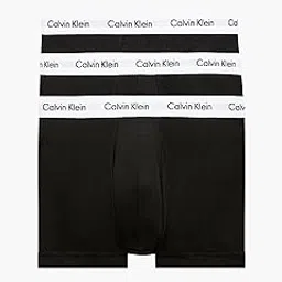 calvin klein Men's Cotton Stretch Low Rise Trunk 3 Pack, Black, Large-picture-8